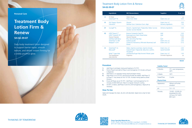 Treatment Body Lotion Firm and Renew